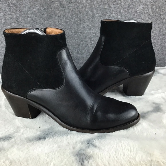 All Saints Suede and Leather Zip Ankle Boots Size 8EU39
